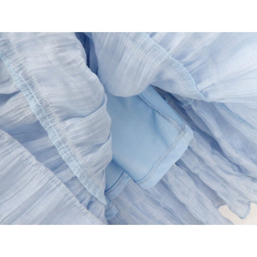 On and Off the Shoulder Kendal Maxi Dress with Ruffled Tiers in Blue | Large - Picture 8 of 13
